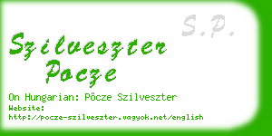 szilveszter pocze business card