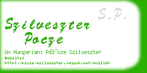 szilveszter pocze business card